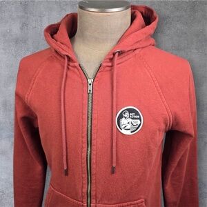 Flint And Tinder Act of Manliness 10 Year Full Zip Hoodie Sz Small Rusty Red USA